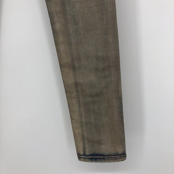 IRO Tan Distressed Mid-Rose Skinny Jeans in faded Blue  and brown mix size 25 - Picture 11 of 16